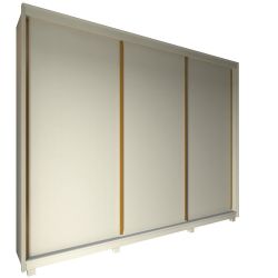 Guarda Roupa Roupeiro de Casal Gelius Platinum 100% MDF com 3 portas de correr e pés OFF White