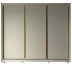 Guarda Roupa Roupeiro de Casal Gelius Platinum 100% MDF com 3 portas de correr e pés OFF White