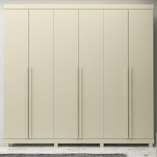 Guarda Roupas Roupeiro Casal Gelius Imperatriz 100% MDF 06 portas 4 gavetas com pés OFF White
