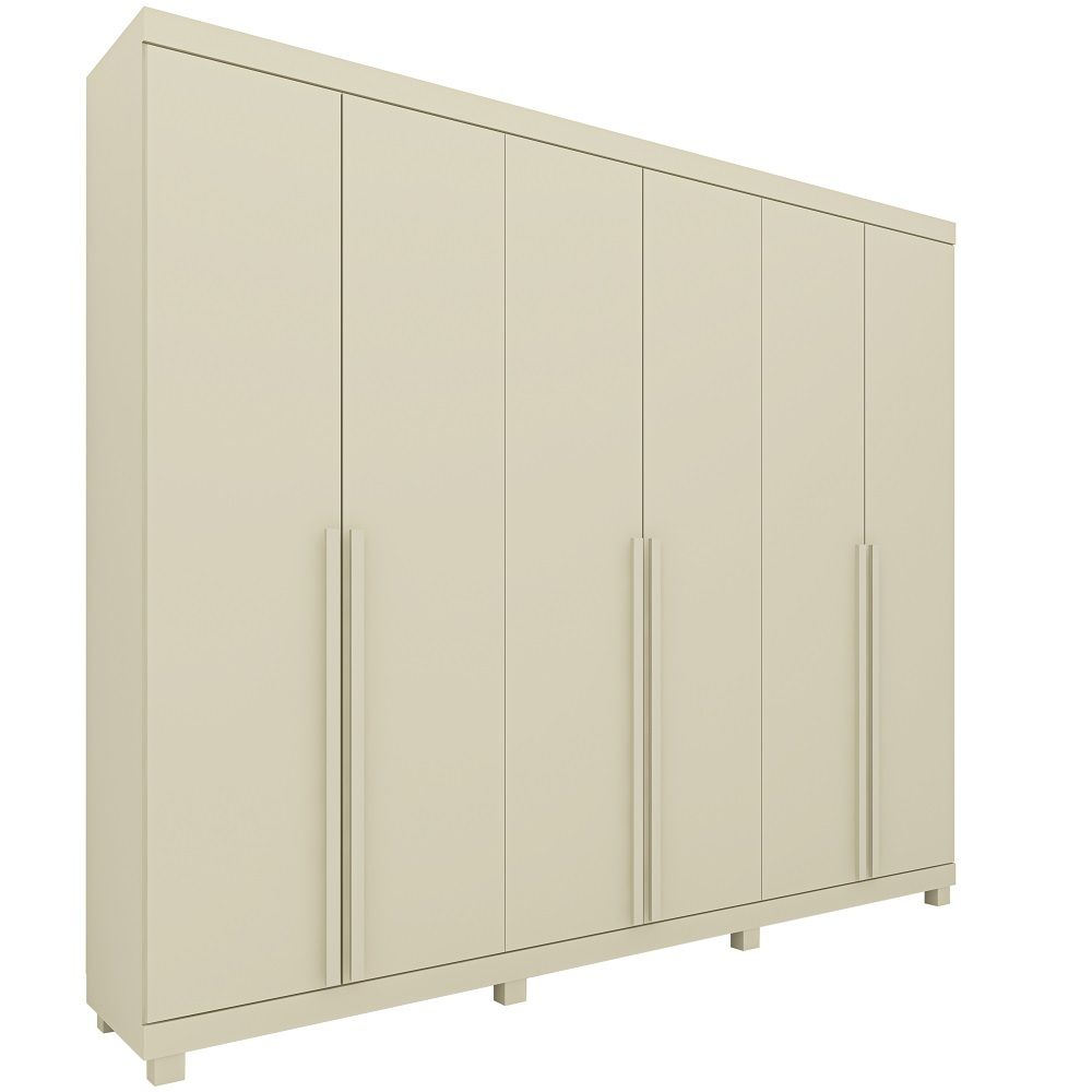Guarda Roupas Roupeiro Casal Gelius Imperatriz 100% MDF 06 portas 4 gavetas com pés OFF White