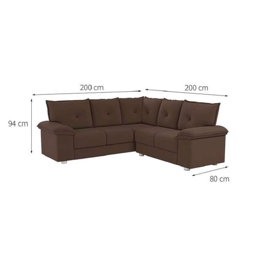 Sofa Best House Bilbao Canto Em Tecido Suede Veludo Marrom