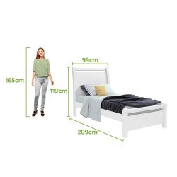 Cama Solteiro Lopas Reali com largura de 88 cm - Branco