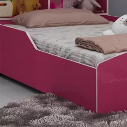 Cama Infantil com proteção lateral e cabeceira casinha casinha Gelius  100% MDF  - Pink Ploc