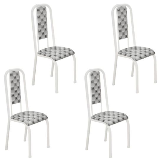 Conjunto de 4 cadeiras R451/17 Madmelos com encosto - Branco
