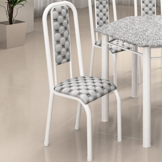 Conjunto de 4 cadeiras R451/17 Madmelos com encosto - Branco