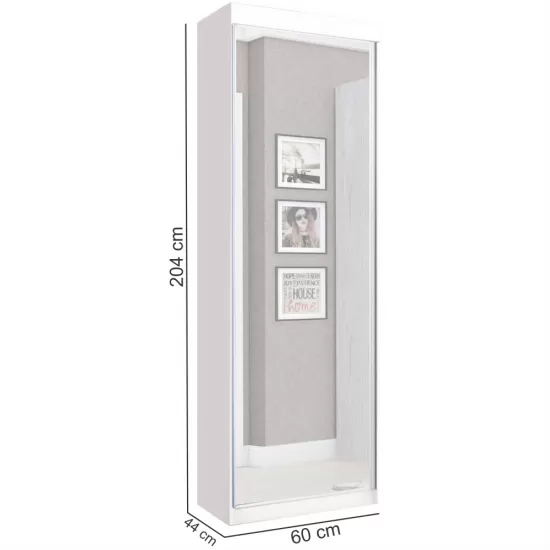 Sapateira Roupeiro Thor J&A Móveis 01 porta com espelho – Branco Brilho