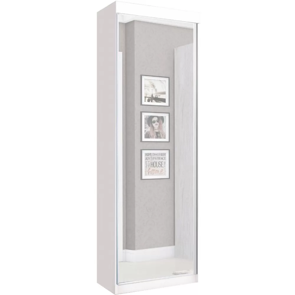 Sapateira Roupeiro Thor J&A Móveis 01 porta com espelho – Branco Brilho