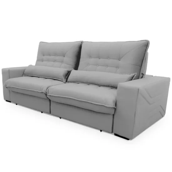 Sofá retrátil e reclinável Hellen Magestic 4 Lugares 2.50m com Rinheira Hellen – Cacau
