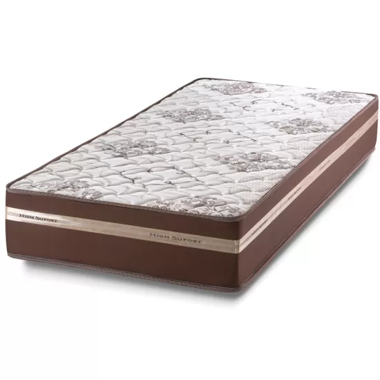 Conjunto Cama Box de Solteiro Hellen Millenium One Face com espuma D33 88 largura Marrom