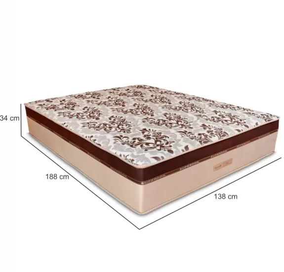 Colchão casal Ortho Essence em molas ensacadas individualmente com 34 cm altura largura de 138 cm Marrom