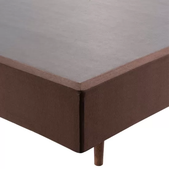 Base Cama Box Casal Hellen Strong 138 de largura e 38 cm de altura Marrom