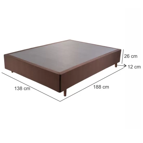 Base Cama Box Casal Hellen Strong 138 de largura e 38 cm de altura Marrom