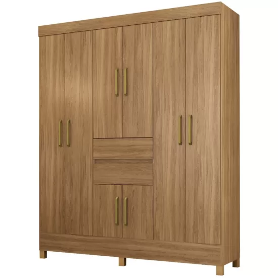 Guarda Roupa Casal Demóbile Munique com 162 cm de Largura 8 portas 2 gavetas Amendola Touch 134