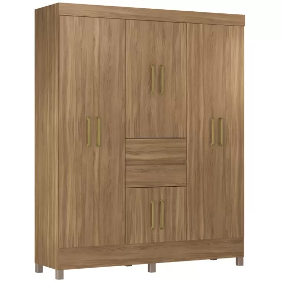Guarda Roupa Casal Demóbile Munique com 162 cm de Largura 8 portas 2 gavetas Amendola Touch 134
