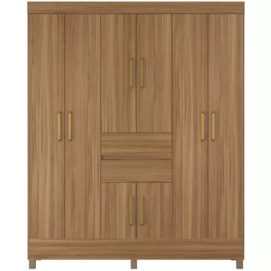 Guarda Roupa Casal Demóbile Munique com 162 cm de Largura 8 portas 2 gavetas Amendola Touch 134