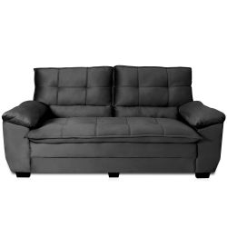 Conjunto Sofá Hellen Premium 3 e 2 lugares em tecido Velut Cinza