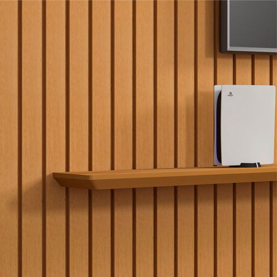 Painel RV Móveis Roma com prateleiras para TV de até 75 polegadas largura de 2,30 metros cinamomo
