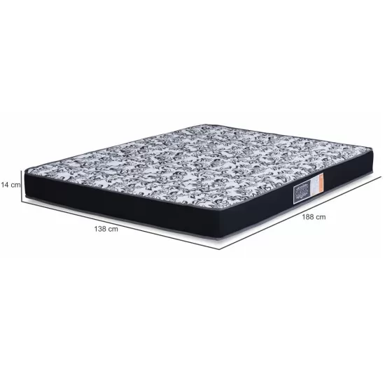 Colchão Casal Ortho Classic D33 100% espuma 138 cm largura e 14 cm de altura preto