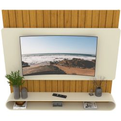 Painel Home Gelius Prime para TV de ate 75 polegadas cantos arredondados Naturale OFF White