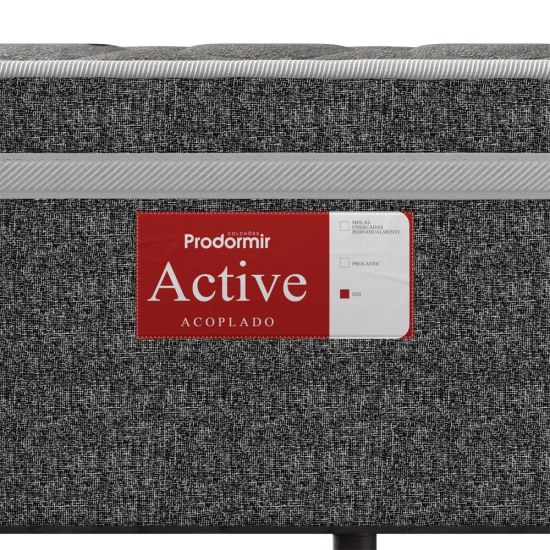 Cama Box solteiro conjugada Probel Pelmex ortopédica D28 Active altura de 55 cm cinza