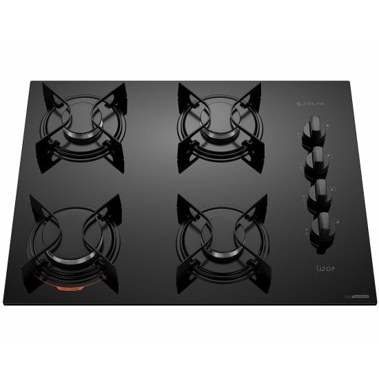 Cooktop Atlas UTOP 4 bocas com mesa de vidro preto Bivolt