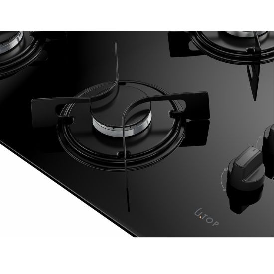 Cooktop Atlas UTOP 4 bocas com mesa de vidro preto Bivolt