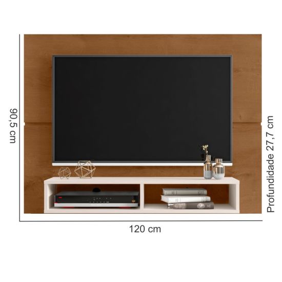 Painel Suspenso Zanzini New Slim para TV de ate 49 polegadas largura de 1,20 metro Natura OFF White