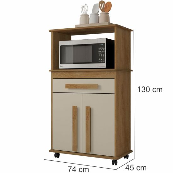 Balcão Armário Multiúso para forno ou micro-ondas Toronto RV Móveis Cinamomo OFF White