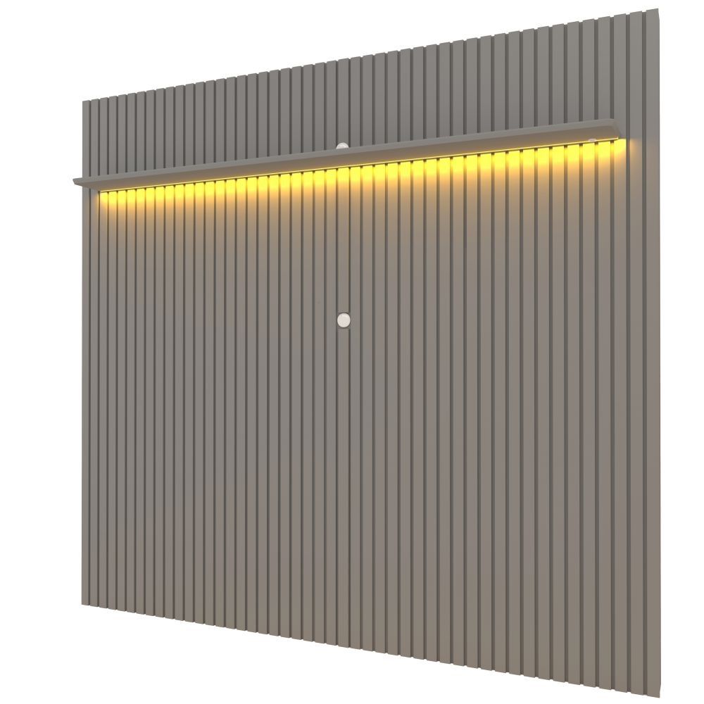 Painel Gelius Nobre ripas autênticas 100% MDF largura de 2,30 metros com LED para TV de ate 85 polegadas Cinza