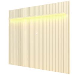 Painel Gelius Nobre ripas autênticas largura de 2,30 metros com LED para TV de ate 85 polegadas OFF White