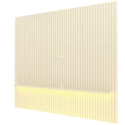 Painel Gelius Nobre ripas autênticas largura de 2,30 metros com LED para TV de ate 85 polegadas OFF White