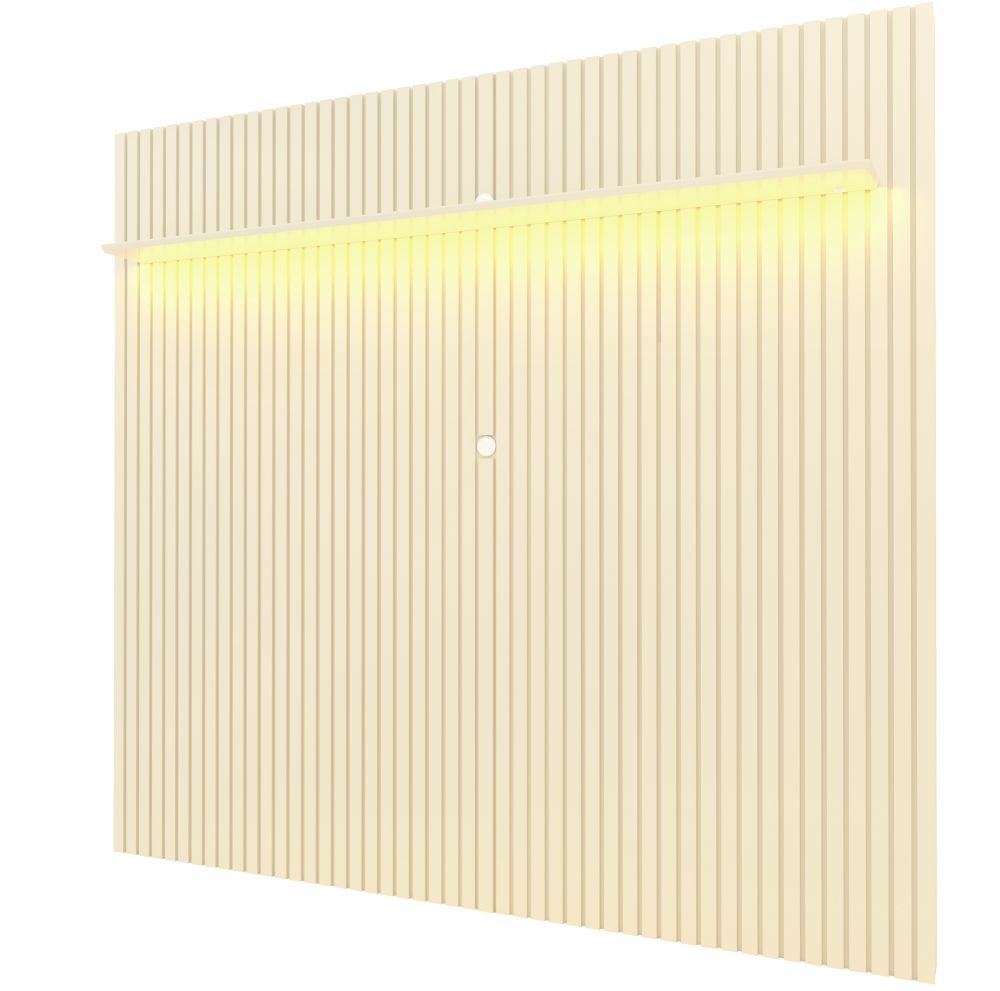 Painel Gelius Nobre ripas autênticas largura de 2,30 metros com LED para TV de ate 85 polegadas OFF White