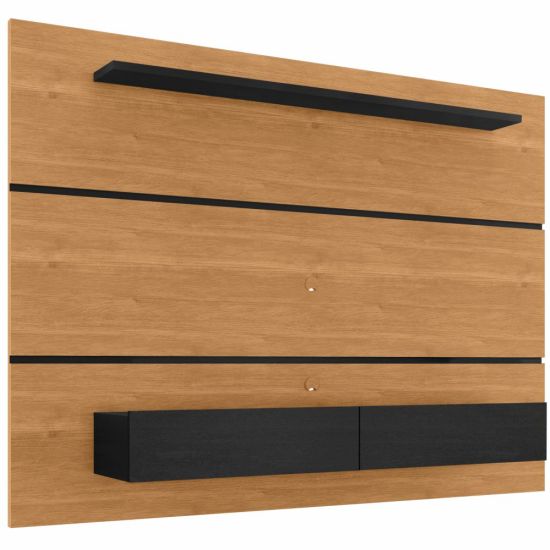 Painel Home Zanzini Arezzo Norton para TV de 60 polegadas 2 portas 1.80 metros Cinamomo Preto Fosco