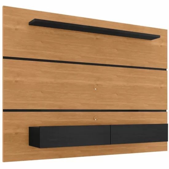 Painel Home Zanzini Arezzo Norton para TV de 60 polegadas 2 portas com Largura 180 cm Cinamomo Preto Fosco