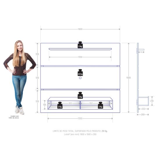 Painel Home Zanzini Arezzo Norton para TV de 60 polegadas 2 portas 1.80 metros Cinamomo Preto Fosco