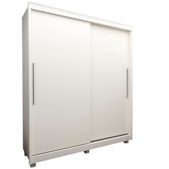 Guarda Roupa Roupeiro Solteiro Gelius Agata 100% MDF com 166 cm de Largura 02 portas de correr e pés Branco