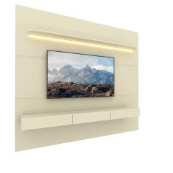 Painel Home Gelius Royal 100% MDF 220 cm de largura com LED e 3 gavetas OFF White 