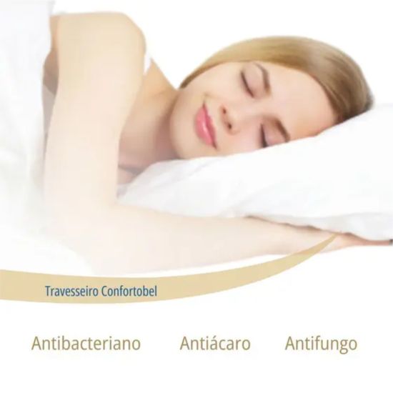 Travesseiro Probel Confortobel em espuma Soft D15 Antiácaro Antibacteriana e Antifúngicos 40 cm por 60 cm Branco