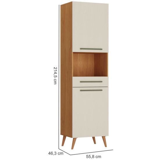 Paneleiro Zanzini Favorita para Micro-ondas com gaveta e 02 portas