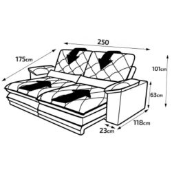 Sofá Retrátil Reclinável 4 lugares 2,5 metros Hellen Manchester assento com molas ensacadas tecido platinium Cacau