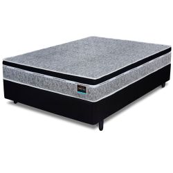 Conjunto Cama Box de Casal Ortho Quality Confort Firm com espuma D33 com altura total de 63 cm Preto