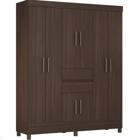 Guarda Roupa Casal Demóbile Munique 8 portas 2 gavetas Café Touch 205
