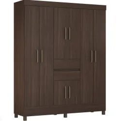 Guarda Roupa Casal Demóbile Munique 8 portas 2 gavetas Café Touch 205