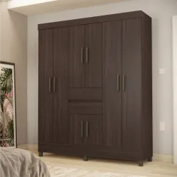 Guarda Roupa Casal Demóbile Munique 8 portas 2 gavetas Café Touch 205