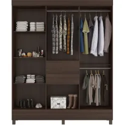 Guarda Roupa Casal Demóbile Munique 8 portas 2 gavetas Café Touch 205