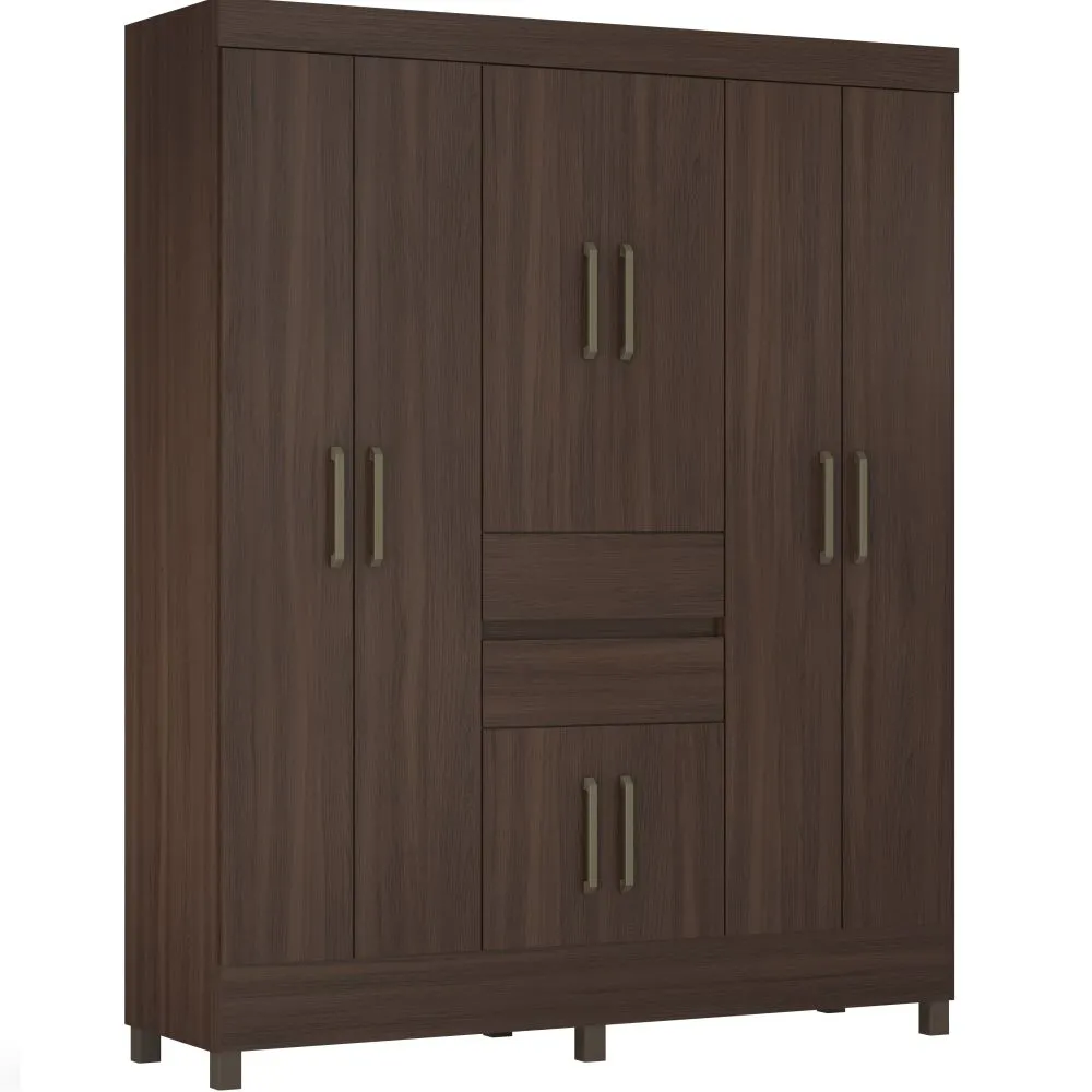 Guarda Roupa Casal Demóbile Munique 8 portas 2 gavetas Café Touch 205