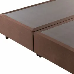 Base Cama Box King Hellen Strong largura de 193 cm altura de 38 cm marrom