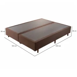 Base Cama Box King Hellen Strong largura de 193 cm altura de 38 cm marrom