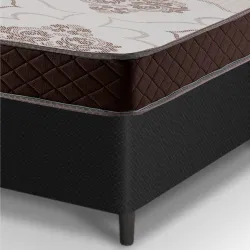 Conjunto Cama box de solteiro Hellen Proconfort colchão 100% Espuma D20 Marrom Preto