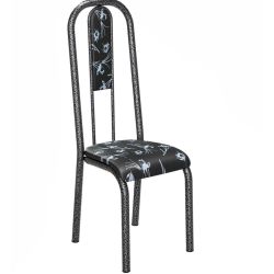 Conjunto de 6 cadeiras Teixeira Madri com encosto martelado preto